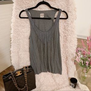 Haute Hippie Chain and Fringe Tank Top